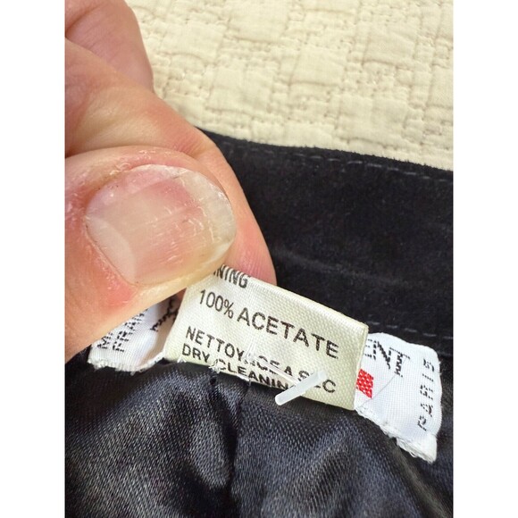 Yves Saint Laurent Rive Gauche Suede‎ Skirt Leather | Black | Womens EU 40 US 6 - Picture 7 of 10
